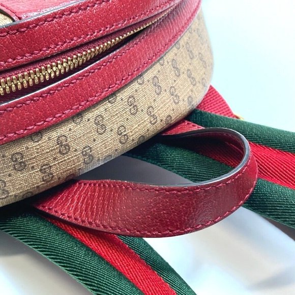 GUCCI 647816 GG Supreme Doraemon x GUCCI Small Backpack PVC/Leather Beige x Red - Picture 8 of 12